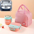 thumbnail image 1 of Bento Lunch Box Set, Including 18.65 Oz Soup Thermos Cup, 3-compartment Leak-proof Lunch Box, Insulated Food Container And Insulated Lunch Bag, Back-t, 1 of 5
