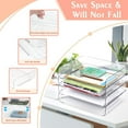 thumbnail image 3 of IBEQUEM 1 Set 4 Tier Clear Stackable Document Organizer,A4 Acrylic Desk Letter Tray,Premium File Paper Holder for Home Office Studyk Storage Rack Side Load for Office Desktop, 3 of 7