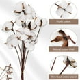 thumbnail image 2 of 10PCS Artificial Cotton Flowers Antique Cotton Stems Farmhouse Decorations Fake Fall Vase Filler White Dried Cotton Plant Decor for Home Wedding Party Kitchen DIY Floral Arrangement, 2 of 7