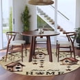 thumbnail image 3 of Round Rugs 5Ft, Sweet Home Round Area Rug Washable Indoor Throw Carpet, Western Stars Bird Houses Country Vintage Soft Non Slip Circle Rug for Cabinet Bathroom Home Decor Aesthetic, 3 of 8