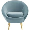 thumbnail image 6 of Modway Circuit Accent Chair Performance Velvet Set of 2 in Light Blue, 6 of 6