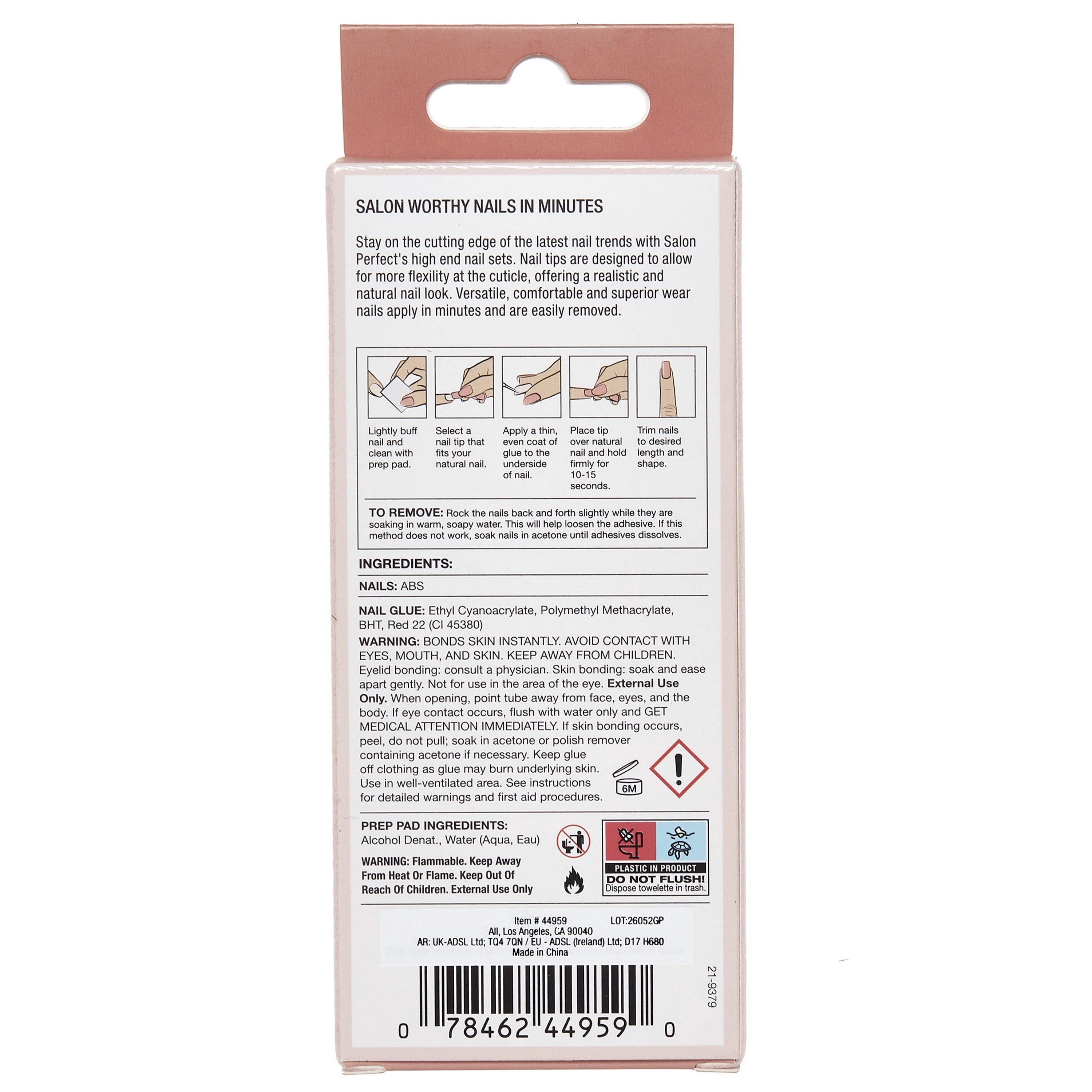 Salon Perfect Halloween Chill Short Square Press-On Nails with Glue & File, Brown Floral, 30 Pieces