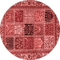 thumbnail image 1 of Ahgly Company Machine Washable Indoor Round Abstract Red Modern Area Rugs, 5' Round, 1 of 4
