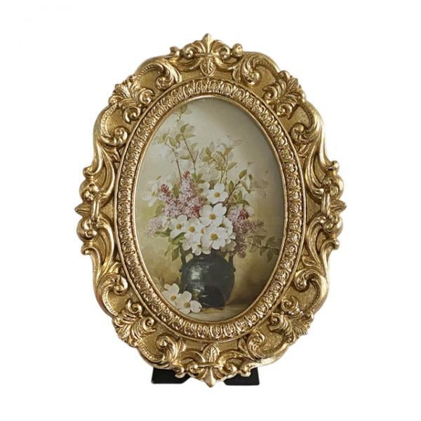 DOLITY Oval Picture Frame Craft Ornate Photo Display for Wedding Farmhouse Tabletop