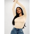 thumbnail image 2 of MOYIKO Slim Fitted Long Sleeve Shirts for Women Crewneck Tees Tight Basic Tops, 2 of 9