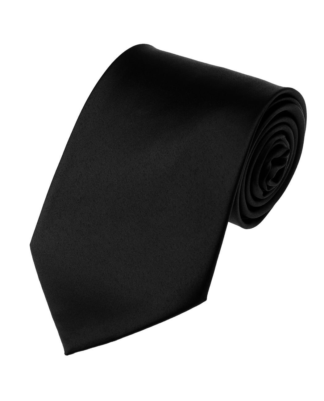 NYFASHION101 Men's Solid Color Polyester Tie PS58-Black - Walmart.com