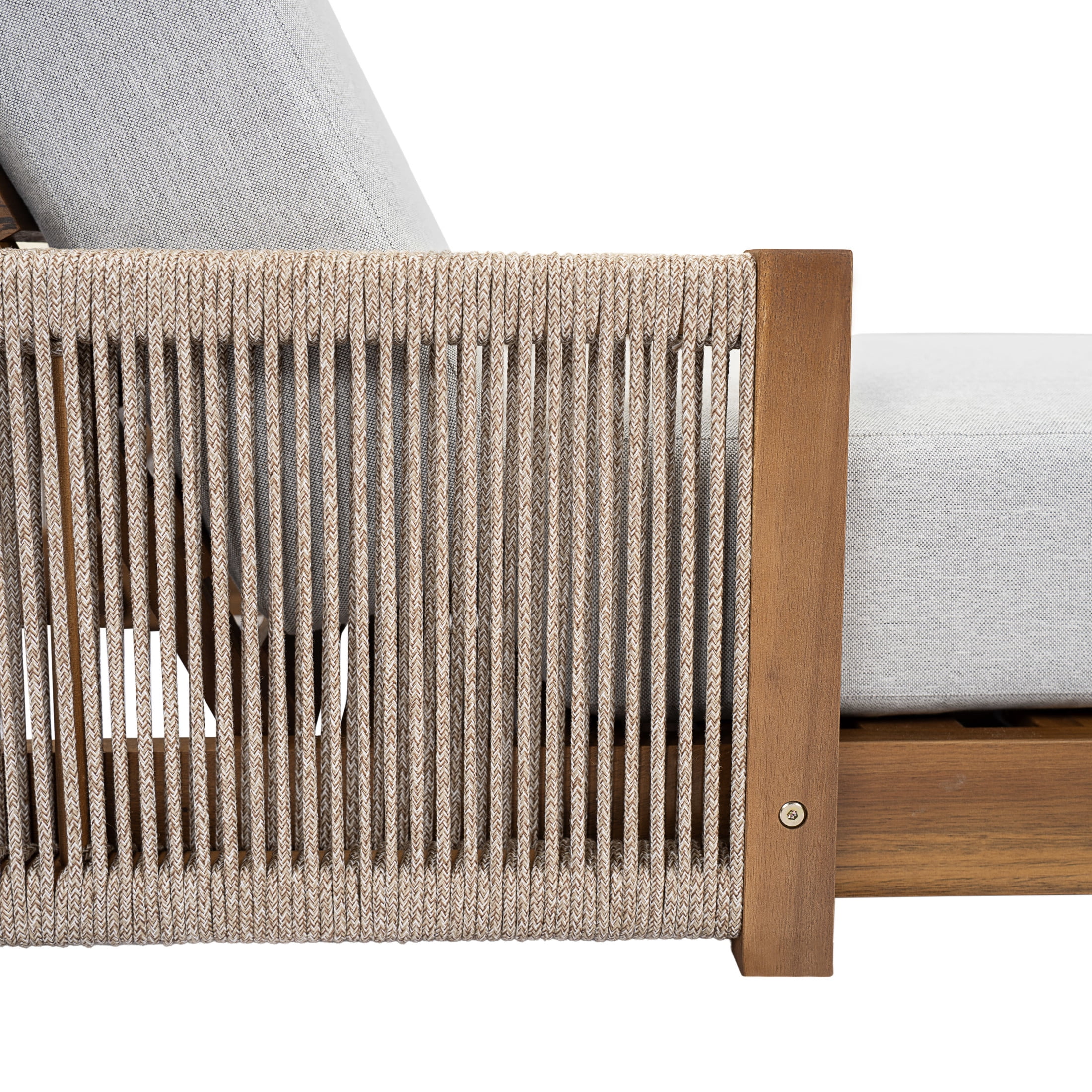 Christopher Knight Home Outdoor Chaise Lounge with Cushion, Adjustable Backrest, Teak+Light Gray