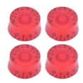 thumbnail image 1 of 4Pcs Acrylic Bass Knobs Electric Guitar Volume Control Potentiometer Hat Guitar AccessoriesBlack on Red, 1 of 8