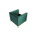 thumbnail image 3 of Vien 36 Inch Accent Chair- Green Tufted Velvet- Gold Polished Steel Legs, 3 of 6
