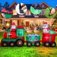 thumbnail image 4 of Tren Inflable de Navidad Thuodo de 11 pies con Santa, Reno y Muñeco de Nieve, 4 of 6