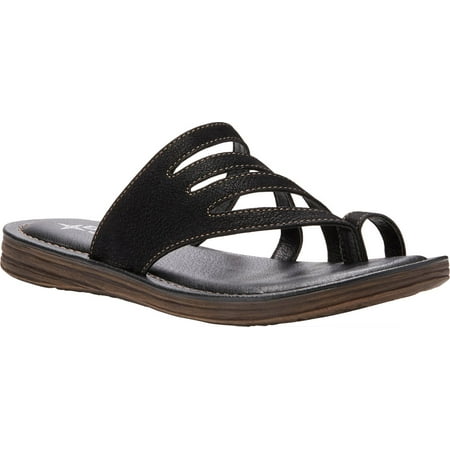 

Women s Eastland Tess Toe Loop Sandal Black Polyurethane 9 M
