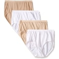 thumbnail image 2 of Hanes Women's Platinum Cotton Creations Comfort Briefs - 4 Pack, Assorted, 6, 2 of 4