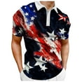 thumbnail image 2 of TOWED22 Mens 4th of July Polo Shirts Summer American Flag Printed Short Sleeve Tops(Black,L), 2 of 4