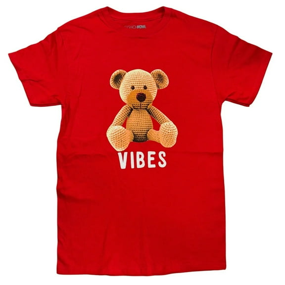 Fashion Nova Red Women's "Vibes" With Bear T-Shirt (Medium)