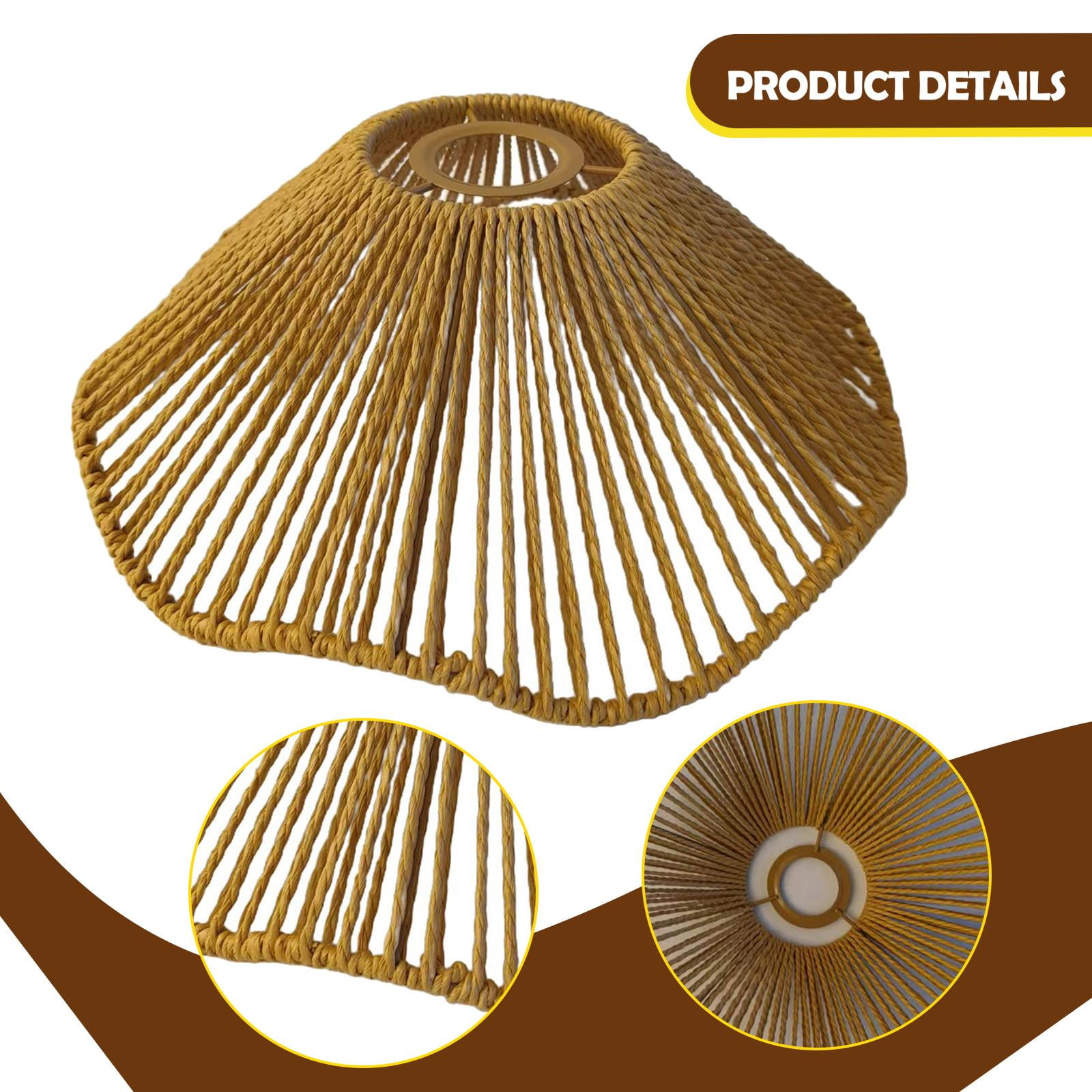Lampshade Rope Woven Lamp Shade Cover Iron Material Unique Design for Bedroom Restaurant Hallway