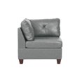thumbnail image 5 of Genuine Leather Grey Color Tufted 7pc Modular Sectional Sofa Set 3x Corner Wedge 3x Armless Chair 1x Ottoman Living Room Furniture Corner Couch, 5 of 9