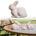 thumbnail image 5 of White Ceramic Bunny Figurines, Easter Bunny Decor, Modern White Rabbit Statues, Cute Mini Rabbit Ornaments for Home, Tabletop, Bookshelf, Farmhouse Easter Decorations, Spring Gifts, 5 of 6