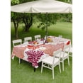 thumbnail image 4 of Outdoor Tablecloth with Umbrella Hole for Patio/Picnic/Party/Camping, Red Orange Coastal Waterproof Table Cloth Rectangle Table Cover Washable, Summer Coral Beach Nautical (52"x 70"), 4 of 9