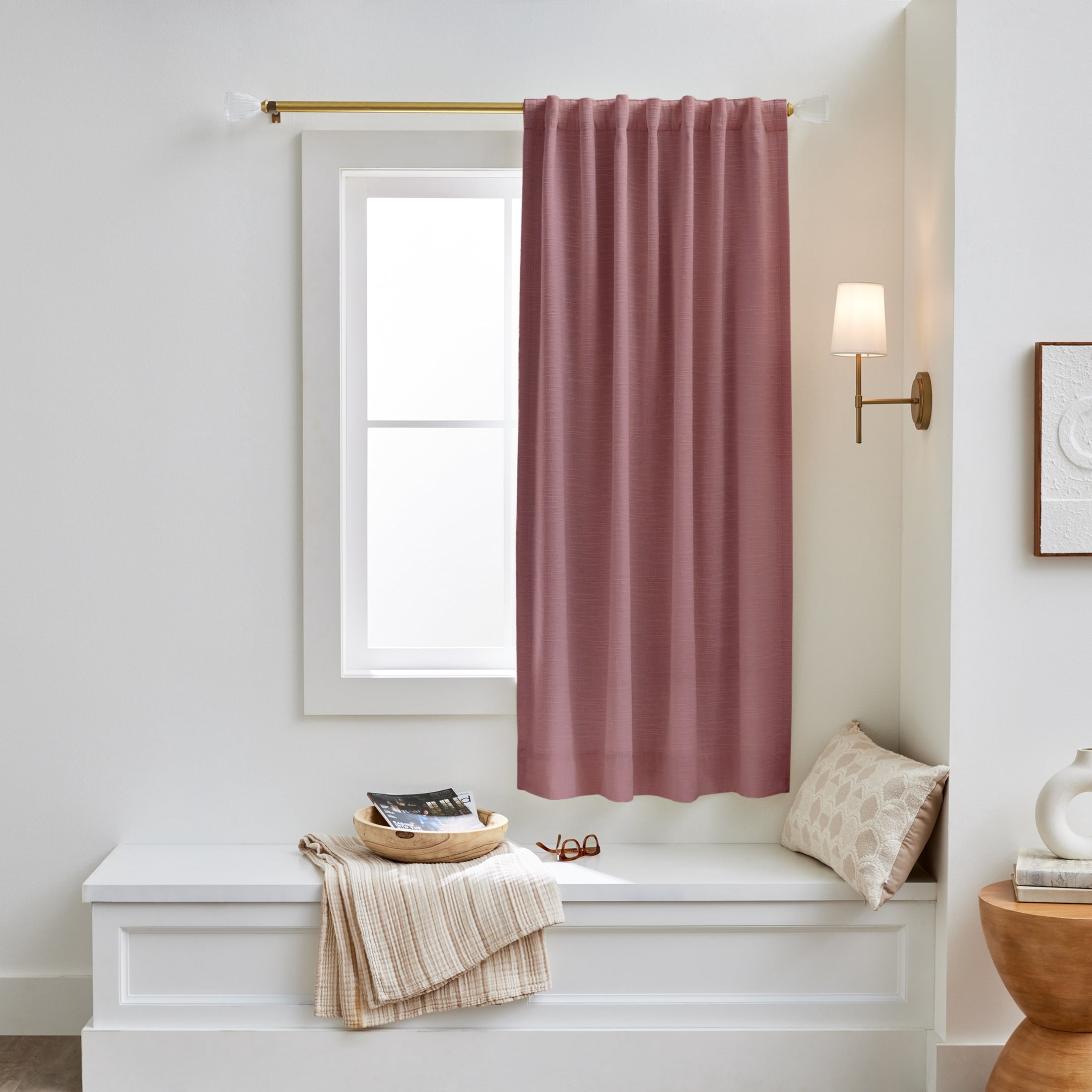 Better Homes & Gardens Textured Solid Chenille Blackout Single Curtain Panel, Violet Gem, 50"W x 63"L