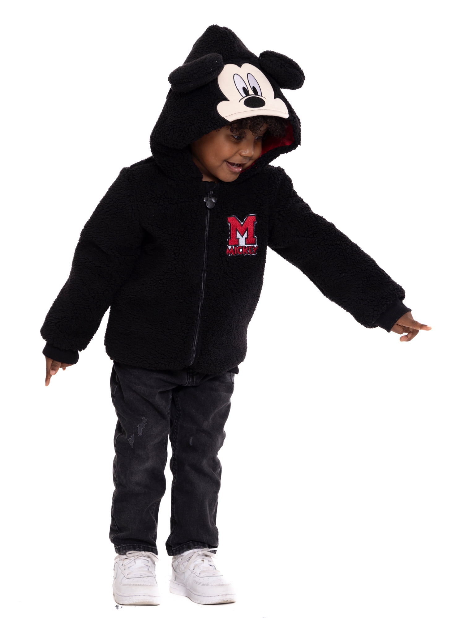 Mickey Mouse Toddler Boys Plush Fleece Full-Zip Cosplay Hoodie, Sizes 12M-5T