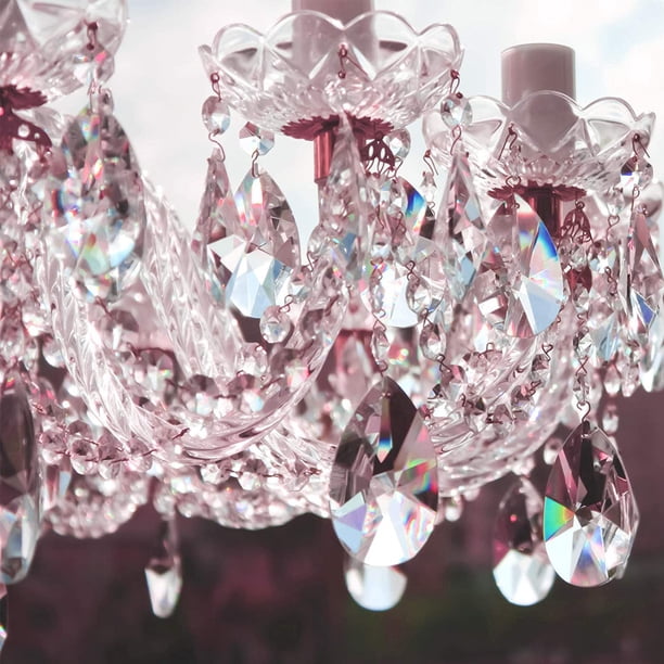Lot De 12 Prismes Cristal Goutte D'Eau – Pendentifs Lustre Arc-en-Ciel