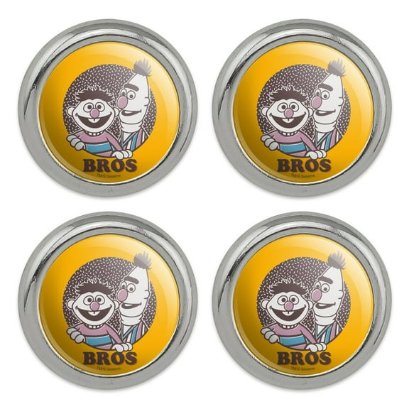 Sesame Street Bert and Ernie Bros Metal Craft Sewing Novelty Buttons - Set of 4