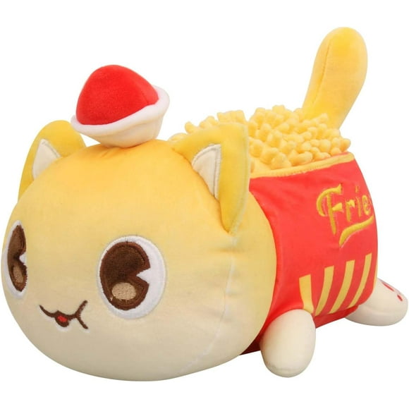 25cm/9.8inch French Fry Mermaid Cat Stuffed Animal Plush Dolls Chubby Fluffy PillowToys Kids Fan Birthdays Gift (French Fry Cat, 25cm/9.8inch)