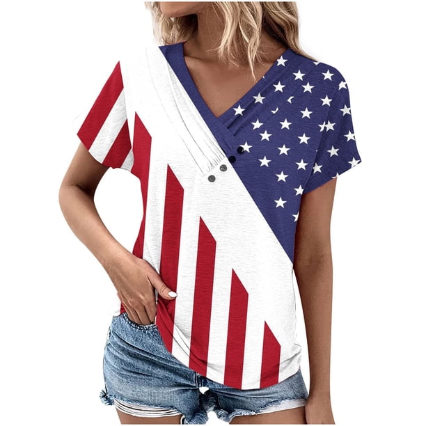 Camiseta de Manga Corta con Cuello en V, Camiseta Larga de Moda Y Ligera para Mujeres