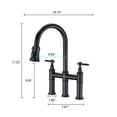 thumbnail image 6 of Cfowner Bridge Kitchen Faucet with Pull-Down Sprayhead, Commercial Faucet with Water Line, Matte Black, 6 of 7