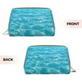 thumbnail image 3 of Picia Crystal Clear Ocean Waves Print Leather Makeup Bag Make Up Bag Travel Toiletry Bag for Her Girlfriend Teacher Teen Girl Gifts, 3 of 8