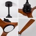 thumbnail image 6 of Eowynic 60 Inch Industrial Ceiling Fans with Lights, 3 Solid Wood Blades, Remote Control, DC Motor, Black, 6 of 11