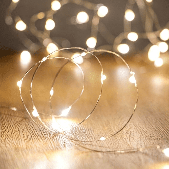 HIBIBUD Leds Fairy Lights,String Lights for Indoor&Outdoor Bedroom,Christmas,Parties,Wedding,Centerpiece,Decoration,Battery Operated (10Ft Warm White) Battery Operated Fairy Lights