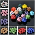 thumbnail image 2 of U8MO 20pcs 10mm Round Czech Crystal Rhinestone Clay Disco ball Loose Spacer Beads-Deep Blue, 2 of 5