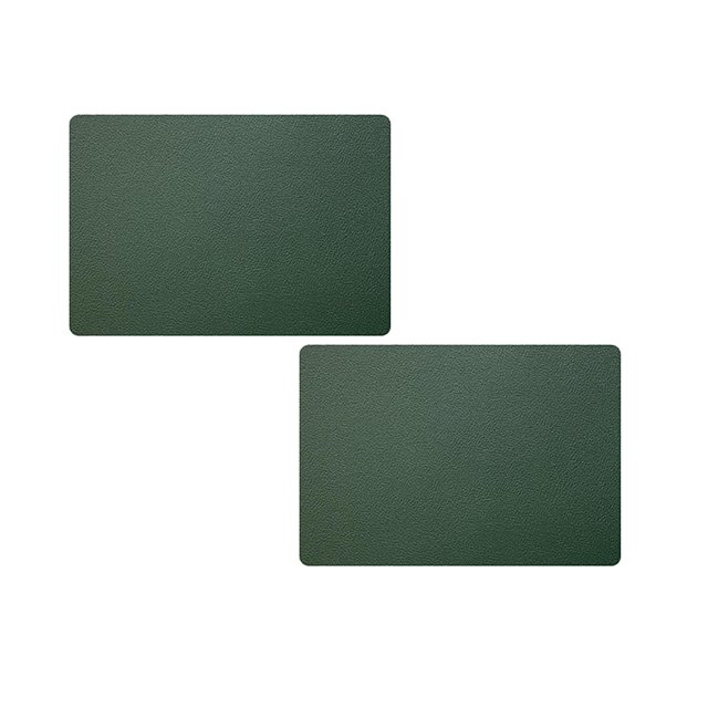 Oleegame 2PC Placemat Leather Placemat Home Double Sided Rectangular Insulated Table Mat Restaurant Hotel Western Food Mat Waterproof Dinner Plate Mat Green