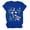 Blue-a, variant on Women Floral Print Short T Crew Neck Short Sleeve T Shirt Top