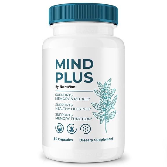 Mind Plus Pills – Daily Formula with a Natural Blend to Help Maintain Focus, Memory & Concentration | Clean, Gentle, Easy-to-Swallow Capsules for Everyday Sharpness (60 Capsules)