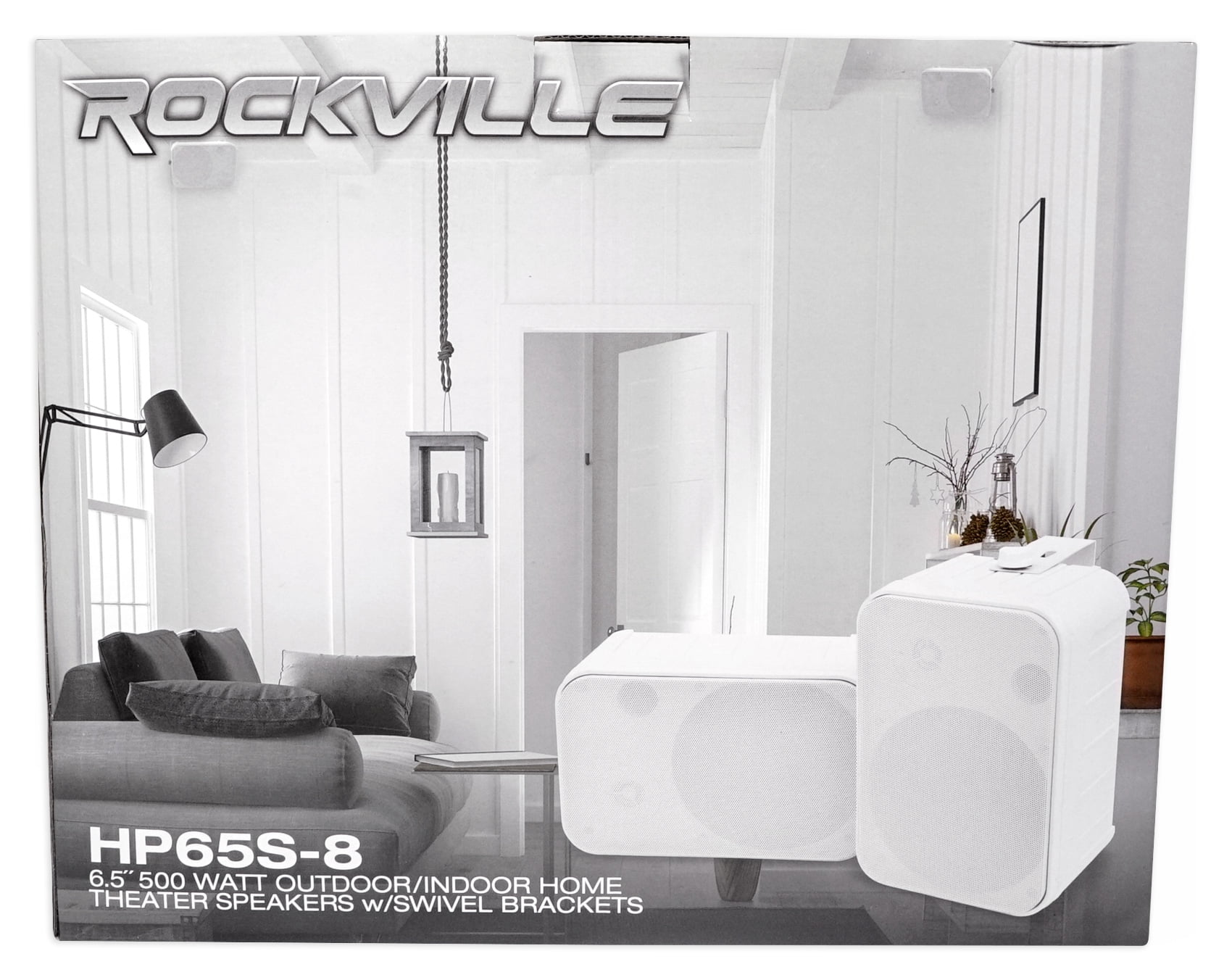 (2) Rockville HP65S-8 6.5" Outdoor Patio Backyard Speakers w/Waterproof Covers