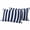 Navy Blue Stripe, variant on Aqua Striped Outdoor Pillow Covers, Waterproof Decorative Throw Pillowcases Set of 2, Modern Farmhouse Blue White Stripes Couch Cushion Cases with Zipper for Outside Patio Garden Sofa 20"x12"