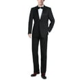 thumbnail image 2 of Men's Black Slim Fit Two Piece Notch Collar Tuxedo With Ribbon Finish, 2 of 6