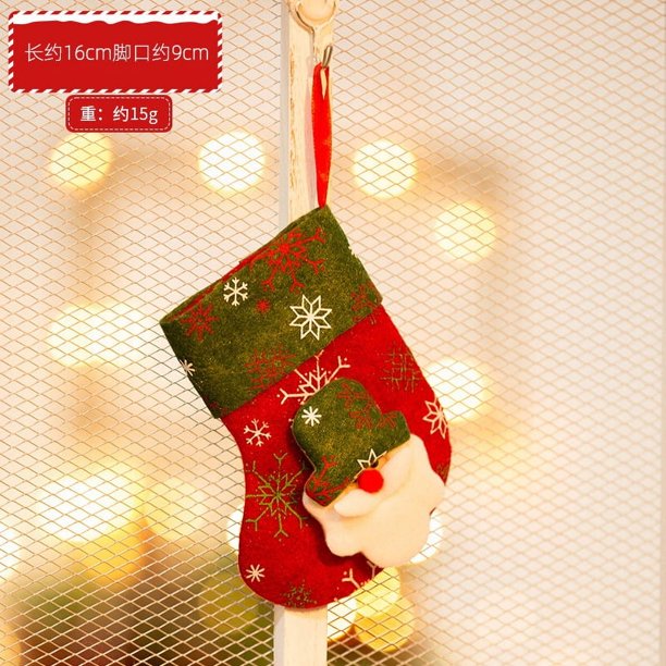 Calcetines de Navidad, bolsa de regalo, caja de regalo, adornos de decoración de árbol de Navidad, calcetines lindos de dibujos animados, juguetes creativos, vestir