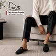 thumbnail image 5 of Alpine Swiss Erin Womens Flat Mules Loafers Round Toe Blackless Slide on Shoes, 5 of 9