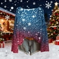 thumbnail image 2 of SELONE Crew Neck Sweatshirts Women Christmas Snowflakes Knitted Sweater Long Sleeve Pullover Oversized Outerwear, 2 of 8