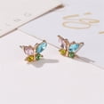 thumbnail image 3 of 1 Pair Butterfly Earrings Colored Zirconia and Diamond Butterfly Earrings Unique Design Earrings Creative Personal Earrings Trendy Simple Earrings for Women Birthday Festival Elegant Jewelry Gifts, 3 of 4