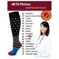 thumbnail image 3 of Dr. Motion Women 8-15 mmHg Compression Polka Dot Print Knee High Socks, 3 of 7