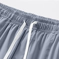 thumbnail image 4 of Mens Shorts Men's Solid Color Elastic Waist Drawstring Zipper Pocket Casual Sports Shorts Dark Gray S, 4 of 9
