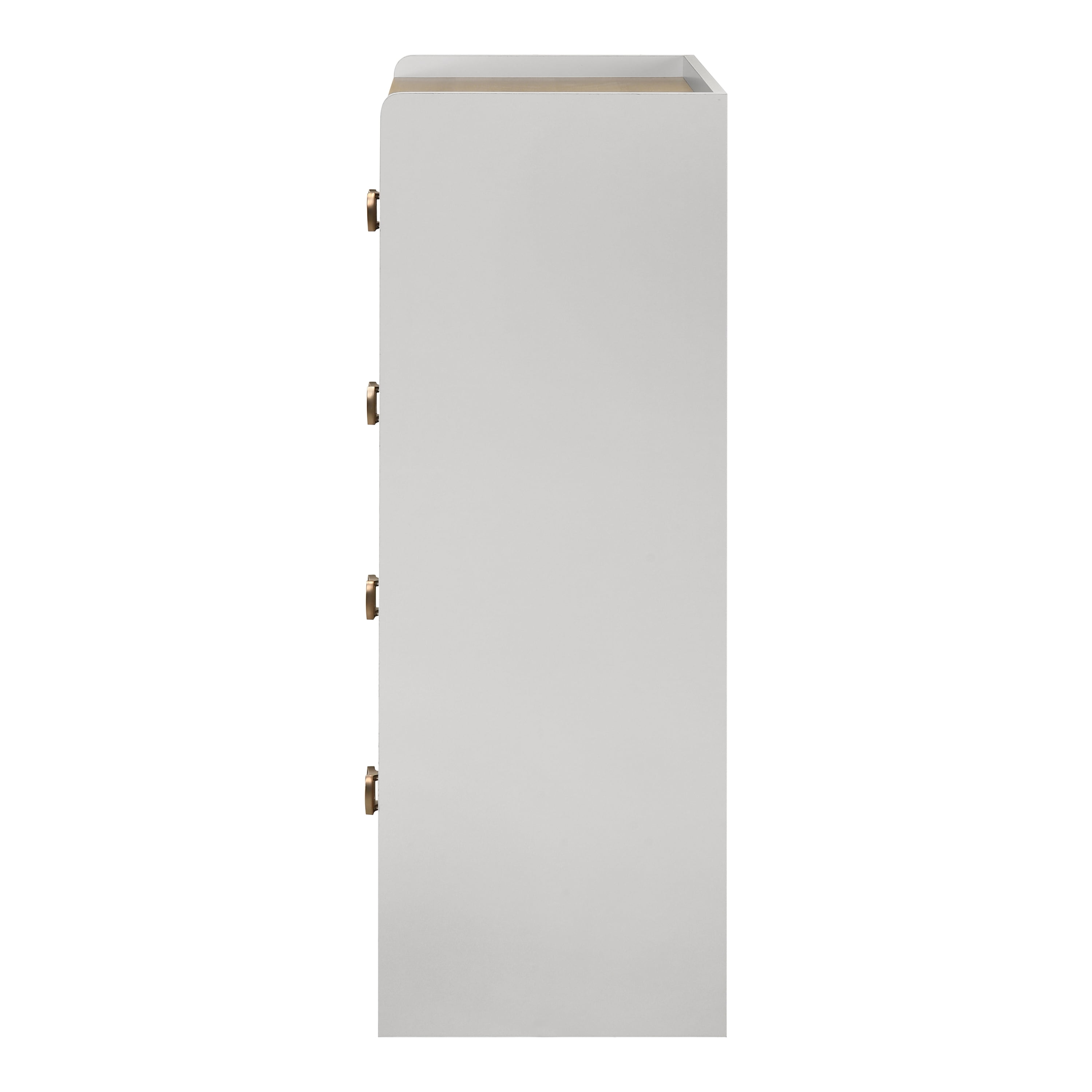 Furniture of America Mavric Modern Wood 4-Drawer Two-Tone Tall Dresser with Raised Top Edge, Dusty Oak and White