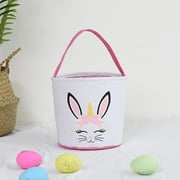 Kids Easter Bunny Basket Tote Baskets, Easter Bunny Bags, Rabbit Easter Baskets, Pink