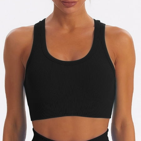 

Voncos Sports Bras for Women- Women s Sports Yoga Bra Beautiful Back Sports Underwear Wearing Fitness Yoga Clothes Black S