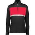 thumbnail image 2 of Holloway Sportswear XS Womens Prism Bold 1/4 Zip Pullover Black/Scarlet 222791, 2 of 5