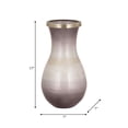thumbnail image 4 of Glass Vase with Metal Rim for Living Room Decor - Modern Home Decor Accents with Gradient Finish - Decorative Flower Vase for Room, Bedroom, House, Office, and Table Styling - 13", Brown & Ivory, 4 of 13